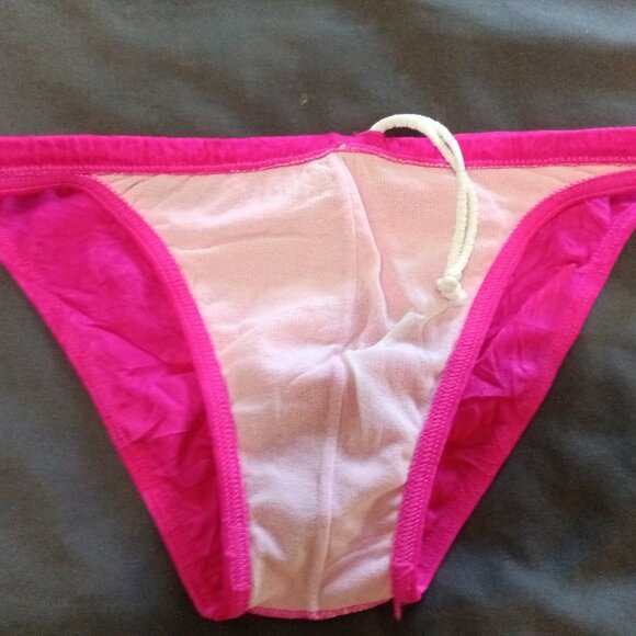 NWOT VINTAGE PINK HOM SWIM BRIEF, Size 30" / "S", 1" Sides - Picture 5 of 7